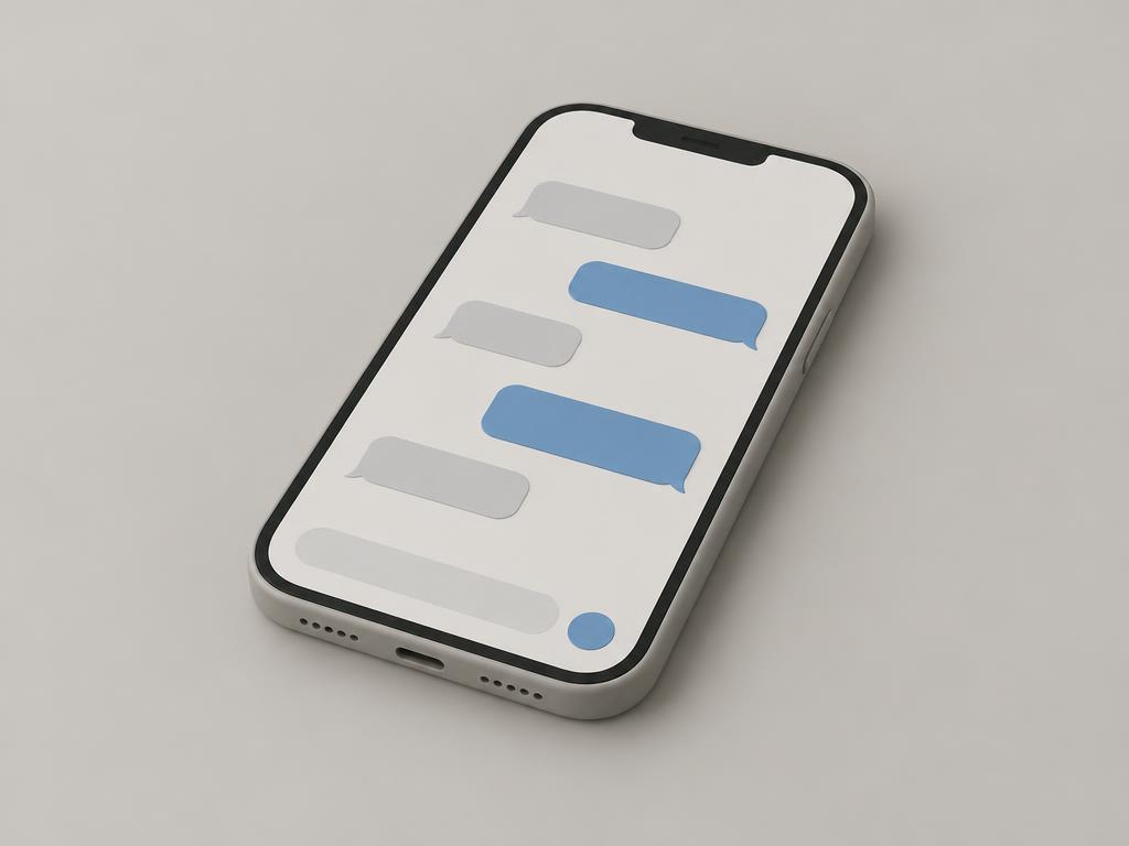 Smartphone showing a text message conversation